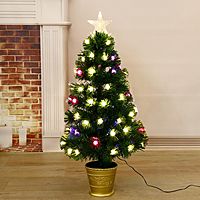 Ёлка фиброоптическая, огонек, 90 см, d нижнего яруса 50 см, 79 веток