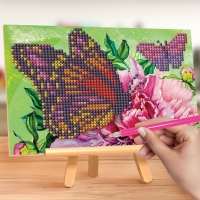 Алмазная вышивка на подставке "Бабочки", 13 х 19 см