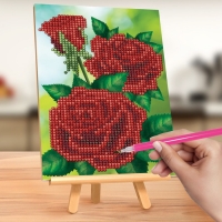 Алмазная вышивка на подставке "Розы", 13 х 19 см