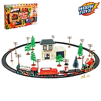 Железная дорога "Посылка от Деда Мороза", работает от батареек