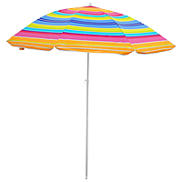 Зонт пляжный "Модерн" с механизмом наклона, серебряным покрытием, d=180 cм, h=195 см, МИКС