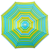 Зонт пляжный "Модерн" с механизмом наклона, серебряным покрытием, d=180 cм, h=195 см, МИКС