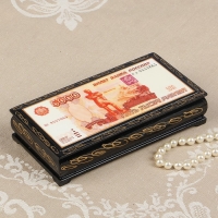 Шкатулка - купюрница «5000 рублей», 8,5х17 см, лаковая миниатюра