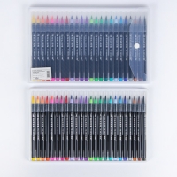 Фломастеры 24цв Кисти корпус черный в пластиковой коробке