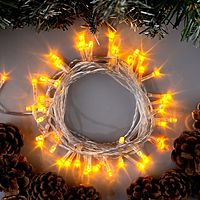 Гирлянда "Нить" 5 м , IP20, прозрачная нить, 50 LED, свечение жёлтое, 8 режимов, 220 В