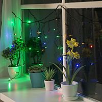Гирлянда "Бахрома" 3 х 0.5 м , IP20, тёмная нить, 80 LED, свечение мульти, 8 режимов, 220 В