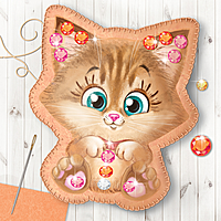 Набор для создания игрушки из фетра с термонаклейкой "Котенок"