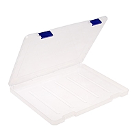 Контейнер для документов А4, с синими защелками, прозрачный