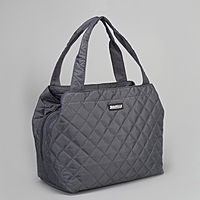 Сумка дорожная, 3 отдела на молниях, стёжка, цвет серый