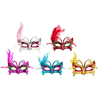 Карнавальная маска "С пером", цвет МИКС