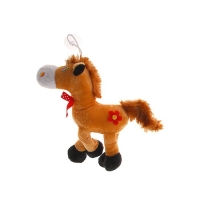 Мягкая игрушка-присоска "Лошадь с бантом" ноги болтаются, цвета МИКС
