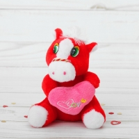 Мягкая игрушка присоска "Лошадь" с сердцем, цвета Микс