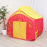 Игровая палатка "Деревенский домик", цвет жёлто-красный