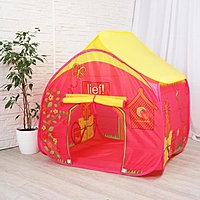Игровая палатка "Деревенский домик", цвет жёлто-красный