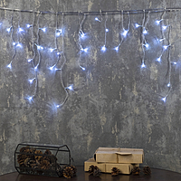 Гирлянда "Бахрома" 1.8 х 0.5 м , IP20, прозрачная нить, 48 LED, свечение белое, 8 режимов, 220 В