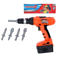 Шуруповёрт + 3 насадки, работает от батареек