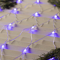 Гирлянда "Сеть" 1.6 х 1.6 м , IP20, прозрачная нить, 144 LED, свечение синее, 8 режимов, 220 В