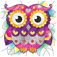 Картина песком и фольгой "Магическая сова" + блёстки