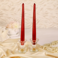 Набор свечей античных, 2 штуки, бордо металлик