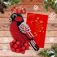 Набор для создания игрушки из фетра с вышивкой бисером "Снегирь"