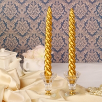 Набор свечей витых, 2 штуки,  золотой