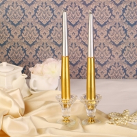 Набор свечей античных, 2 штуки, серебристо-золотый