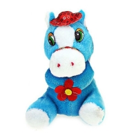 Мягкая игрушка присоска "Лошадь" в руках цветок, цвета Микс