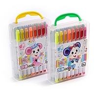 Фломастеры 24цв в пластиковом пенале с ручкой Мышка