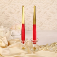 Набор свечей античных, 2 штуки, золотисто-рубиновый