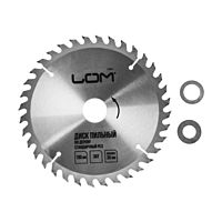 Диск пильный по дереву LOM, стандартный рез, 190 х 30 мм (кольца на 20, 16), 36 зубьев
