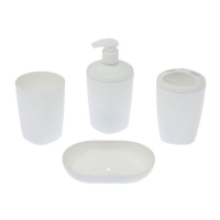 Набор аксессуаров для ванной комнаты "Aqua", цвет снежно-белый