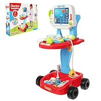 Игровой набор доктора в тележке "Лечим быстро", 17 предметов