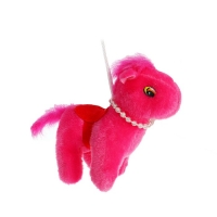 Мягкая игрушка-присоска "Лошадь с бусами" красная попона, цвета МИКС