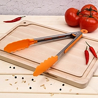 Щипцы гарнирные 28 см "Лист", цвета МИКС