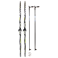 Комплект лыжный БРЕНД ЦСТ 185/145 (+/-5 см), крепление 0075мм, цвет МИКС