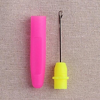 Игла для поднятия петель, с колпачком, 16,4см, цвет розовый/жёлтый