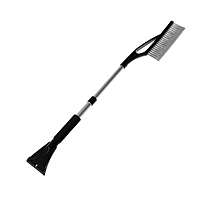 Щетка-сметка TORSO, телескопическая 69-88 см, со скребком, мягкая ручка, серая