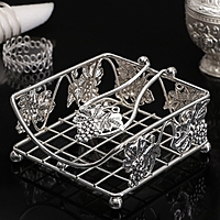 Подставка для салфеток декоративная "Виноград", цвет серебро
