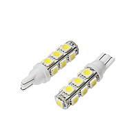 Автолампа светодиодная TORSO T10 W5W, габарит, 12 В, 13 SMD-5050, 2 шт., свет белый