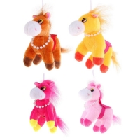 Мягкая игрушка-присоска "Лошадь с бусинками" цвета МИКС
