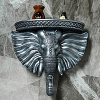 Консоль "Индийский Слон" состаренное серебро 40 х 38 см
