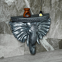 Консоль "Индийский Слон" состаренное серебро 40 х 38 см