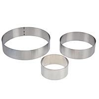 Набор форм для выпечки "Круг", 3 шт: d=10, 15, 20 см, высота 4,5 см