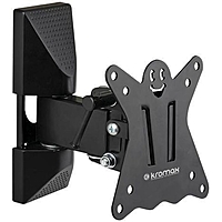 Кронштейн Kromax CASPER-102, для ТВ, наклонно-поворотный, 10"-26", 57-110 мм от стены,черный