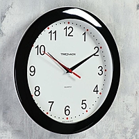 Часы настенные круглые "Время", рама чёрная