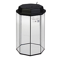 Аквариум восьмигранный с крышкой, 32 литра, 29 х 29 х 45 см, чёрный