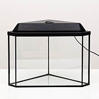 Аквариум дельта угловой с крышкой, 25 литров, 34 х 34 х 31/37,5 см, чёрный