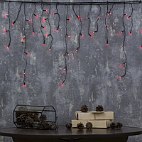 Гирлянда "Бахрома" 1.8 х 0.5 м , IP20, тёмная нить, 48 LED, свечение красное, 8 режимов, 220 В