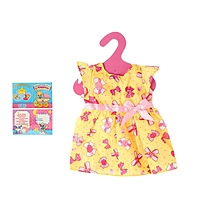 Одежда для пупса: платье розовое в цветочек, с бантиком