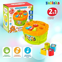 Развивающая музыкальная игрушка-сортер «Весёлый барабан», работает от батареек, МИКС
